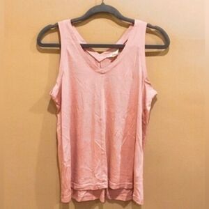 Caslon Blush Pink V-Neck Cotton Tank Top